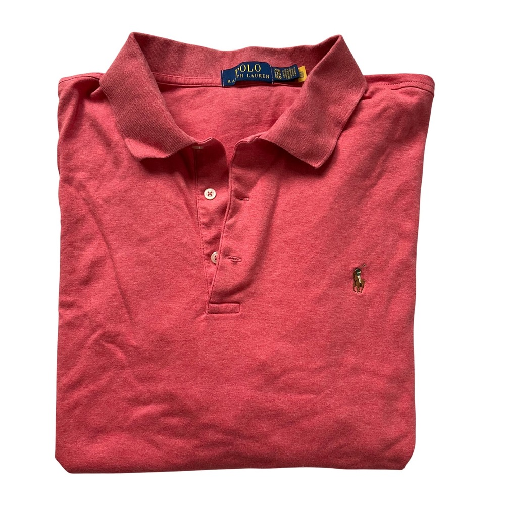 Polo Ralph Lauren Mens 2XB Polo Golf Shirt Heather Coral Short Sleeve Big & Tall